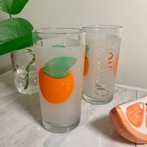 Vintage Orange Juice Glasses